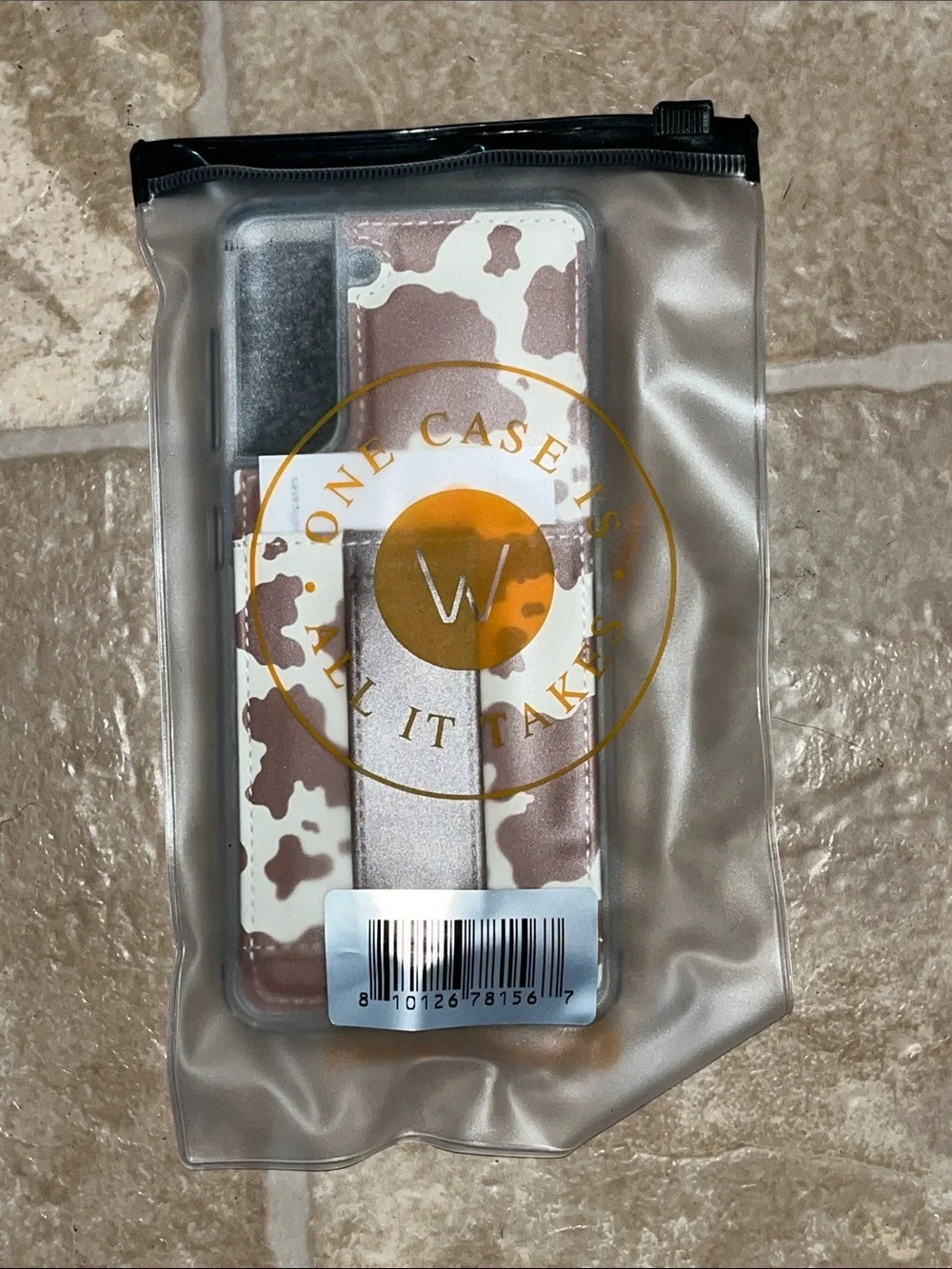 NWOT Walli Case One Case Brown and White Cow Print Phone Case Samsung S21